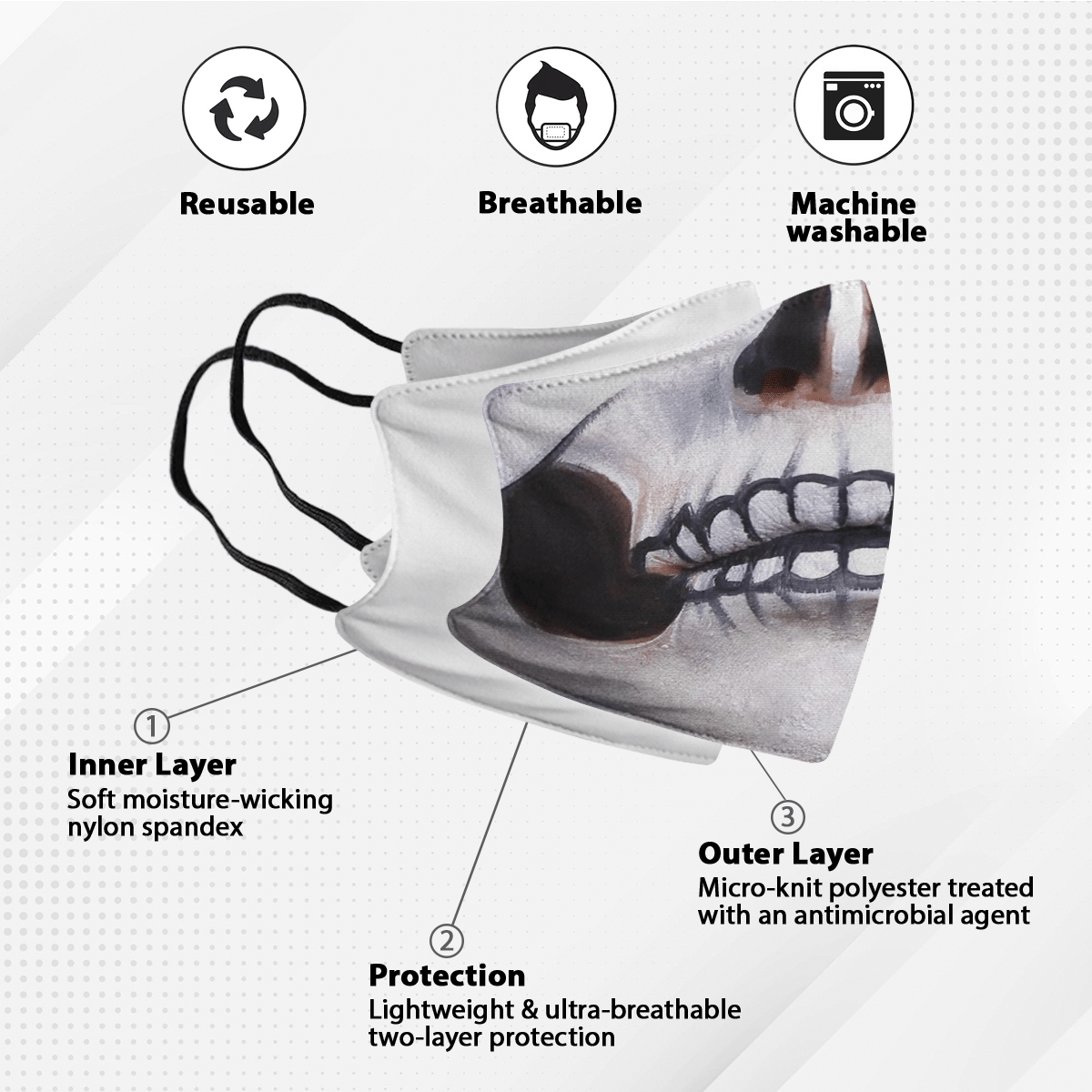 Skull Halloween Face Mask