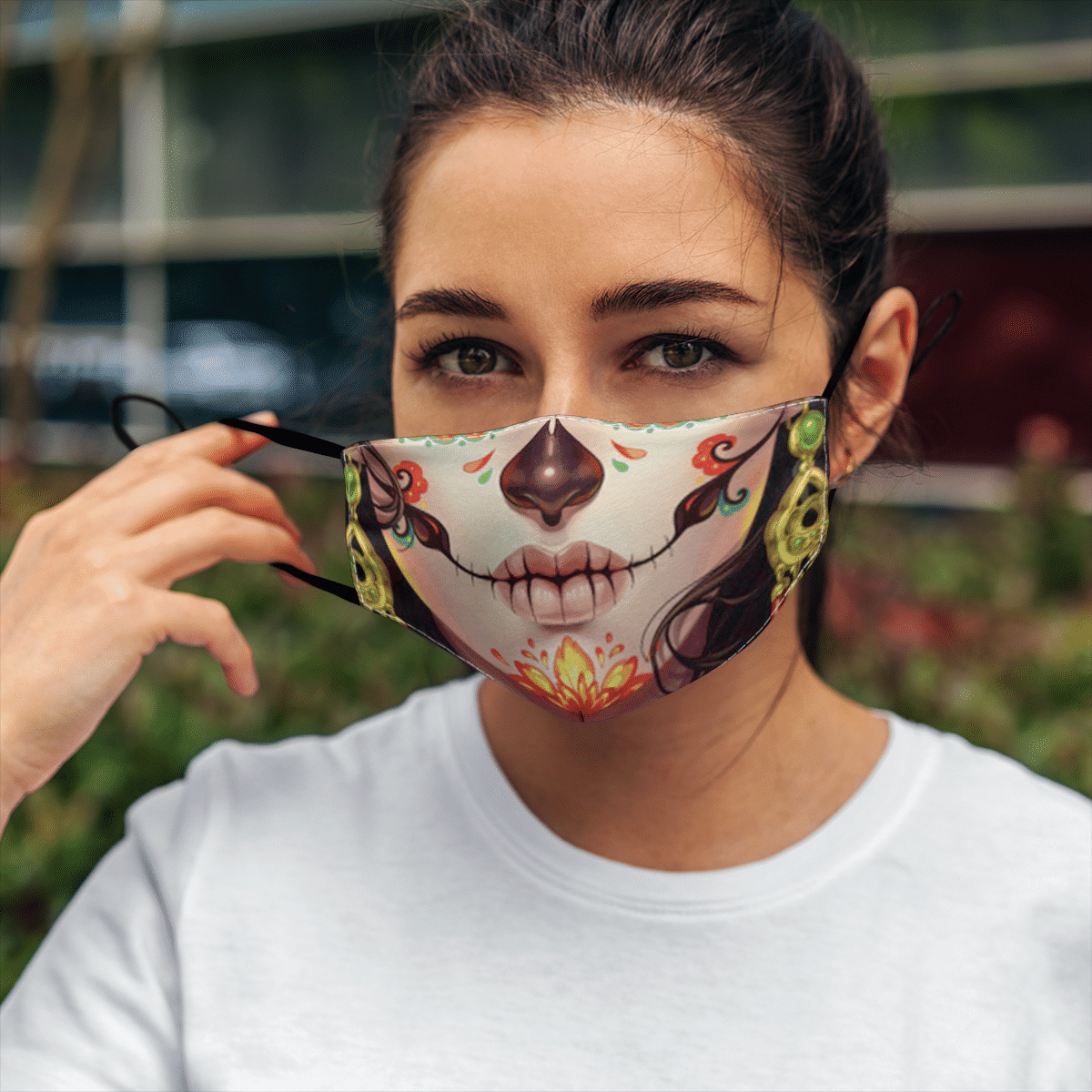 Sugar Skull Girl La Calivera Face Mask