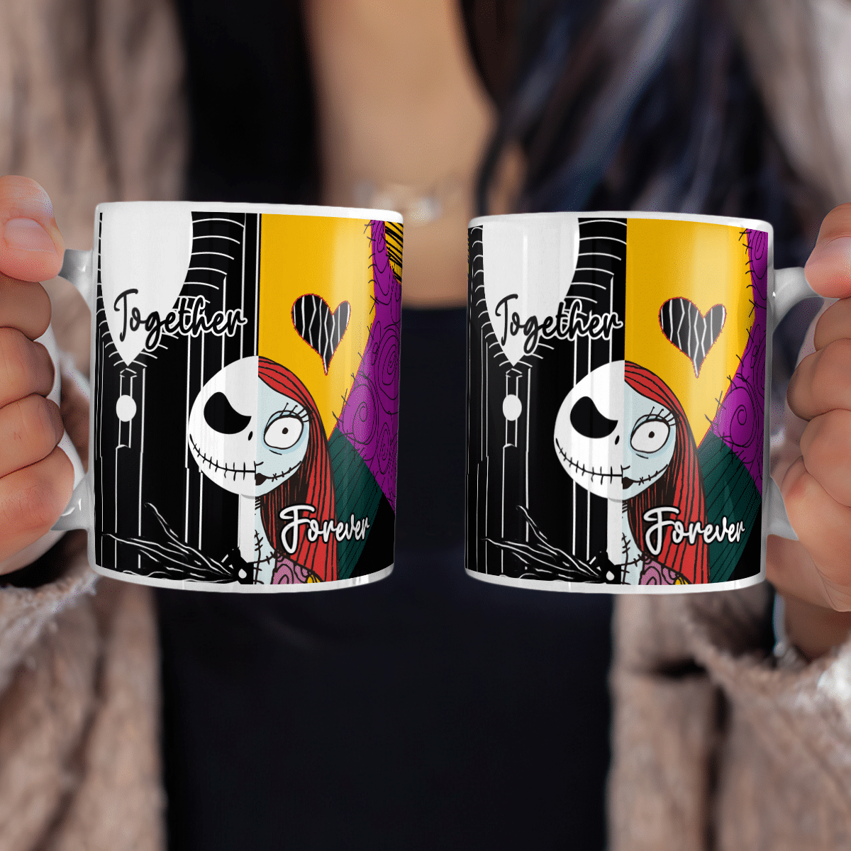 Together Forever The Nightmare Couple Halloween Mug