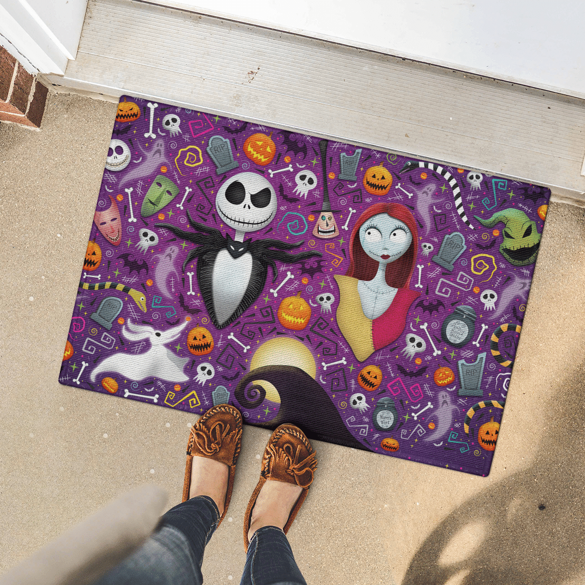 The Nightmare Couple Halloween Door Mat