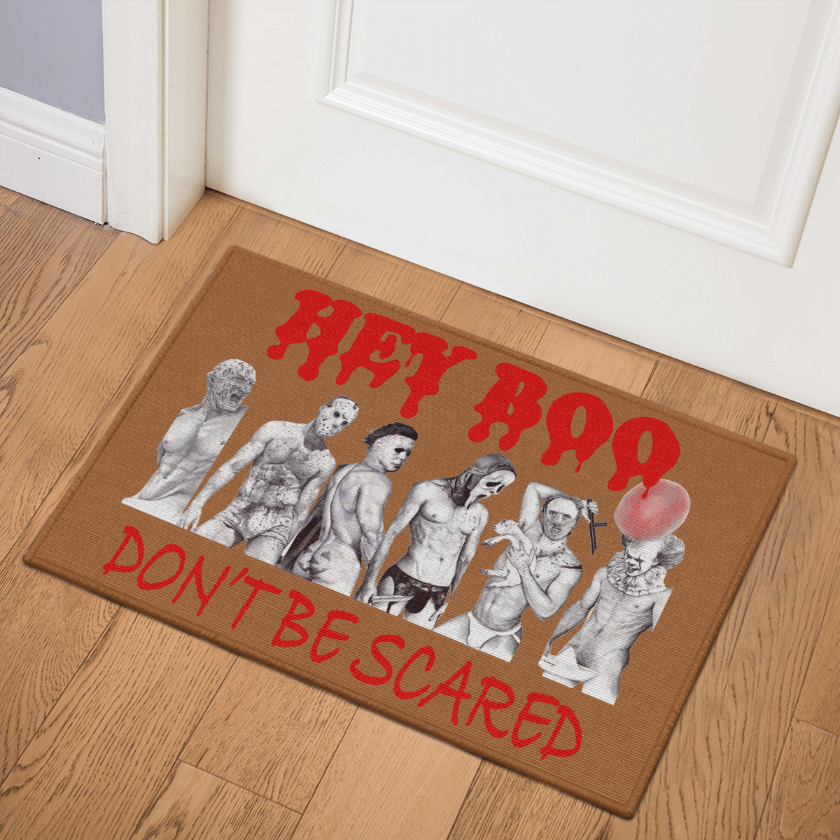 Hey Boo Don't Be Scared Halloween Door Mat