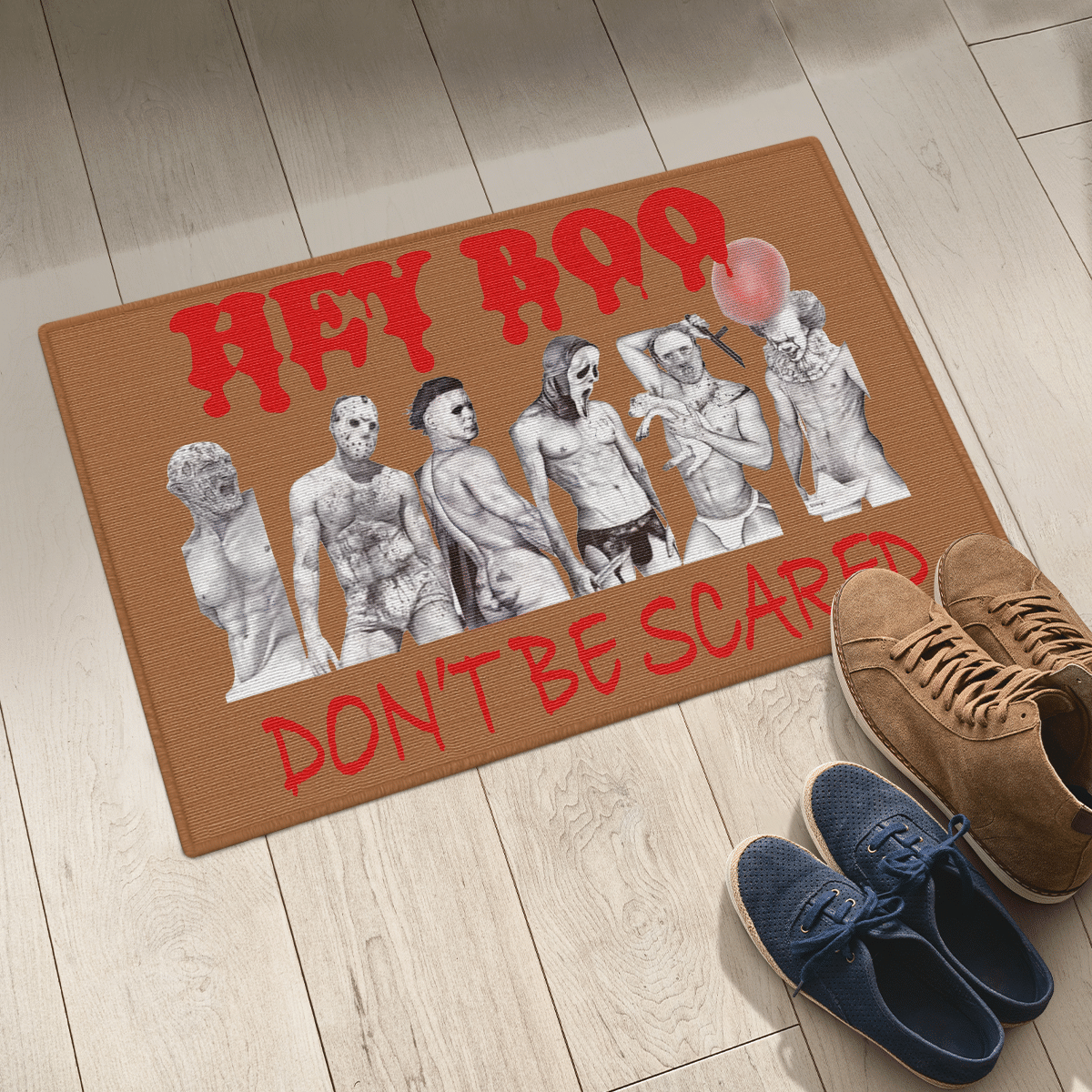 Hey Boo Don't Be Scared Halloween Door Mat