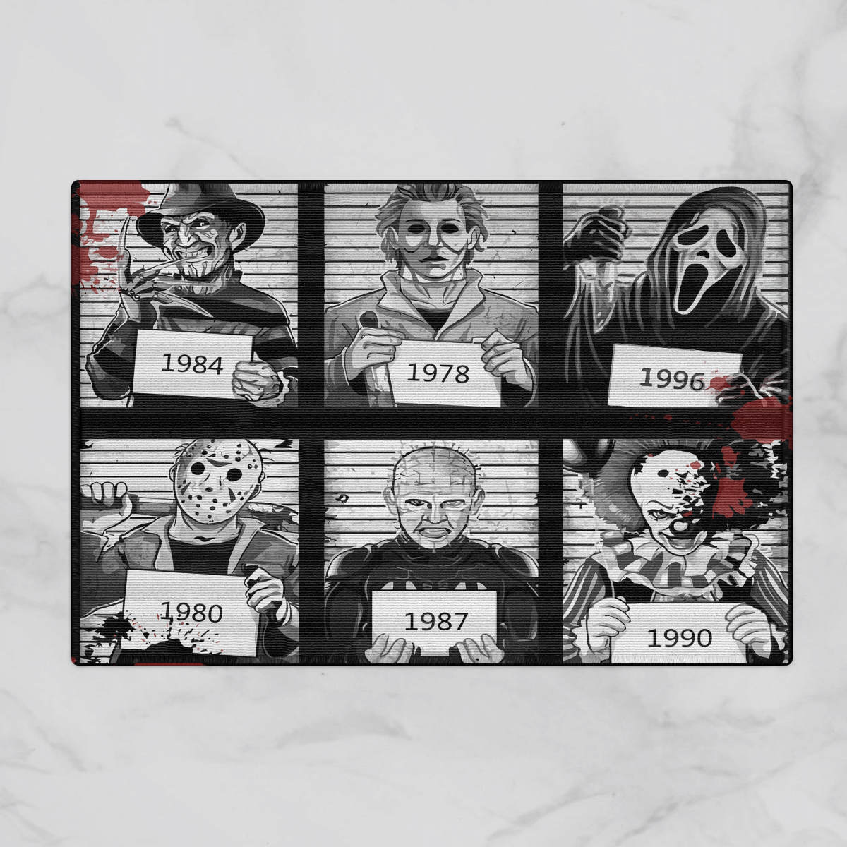 Horror Characters Prison Halloween Door Mat