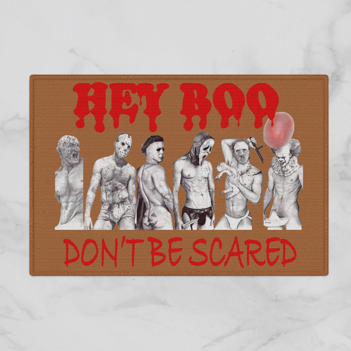 Hey Boo Don't Be Scared Halloween Door Mat