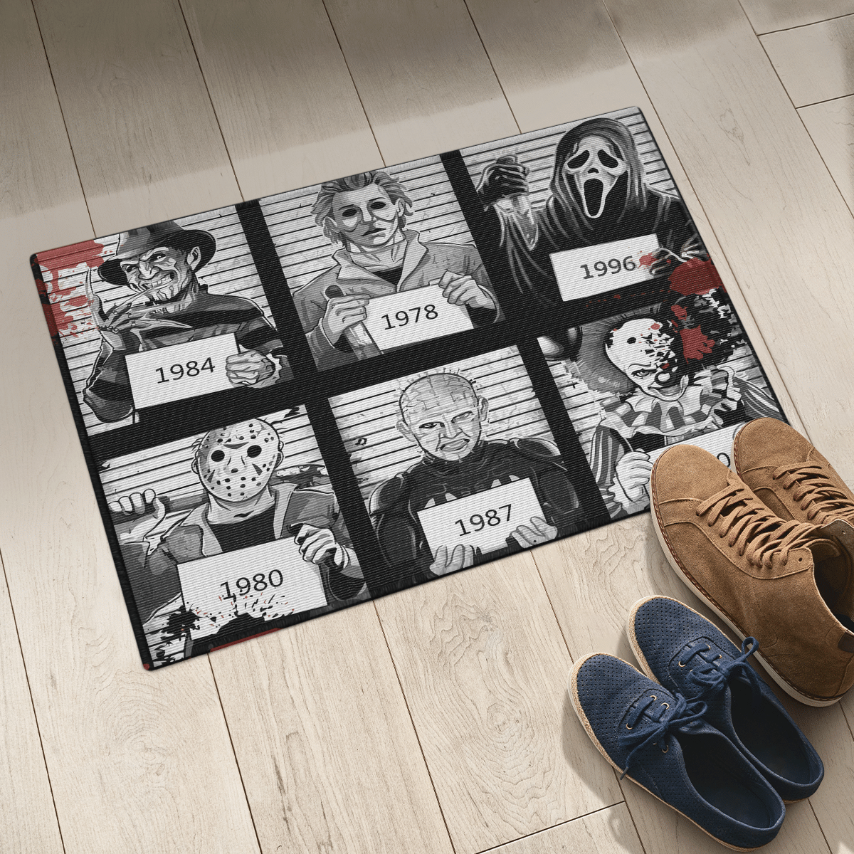 Horror Characters Prison Halloween Door Mat