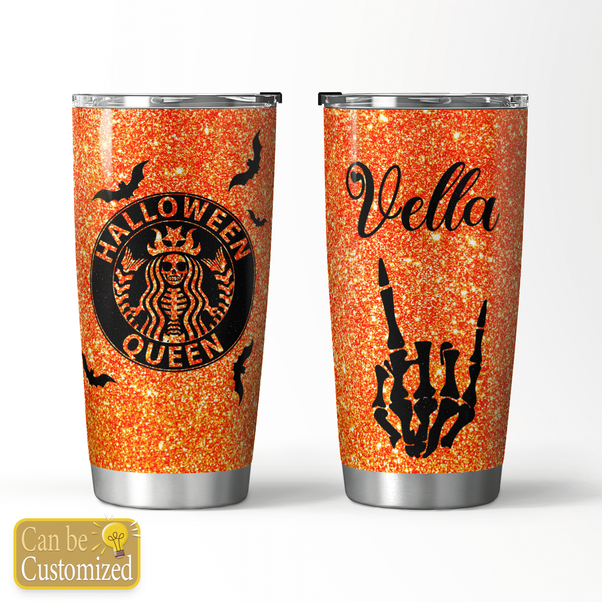 Personalized Halloween Queen Skeleton Tumbler