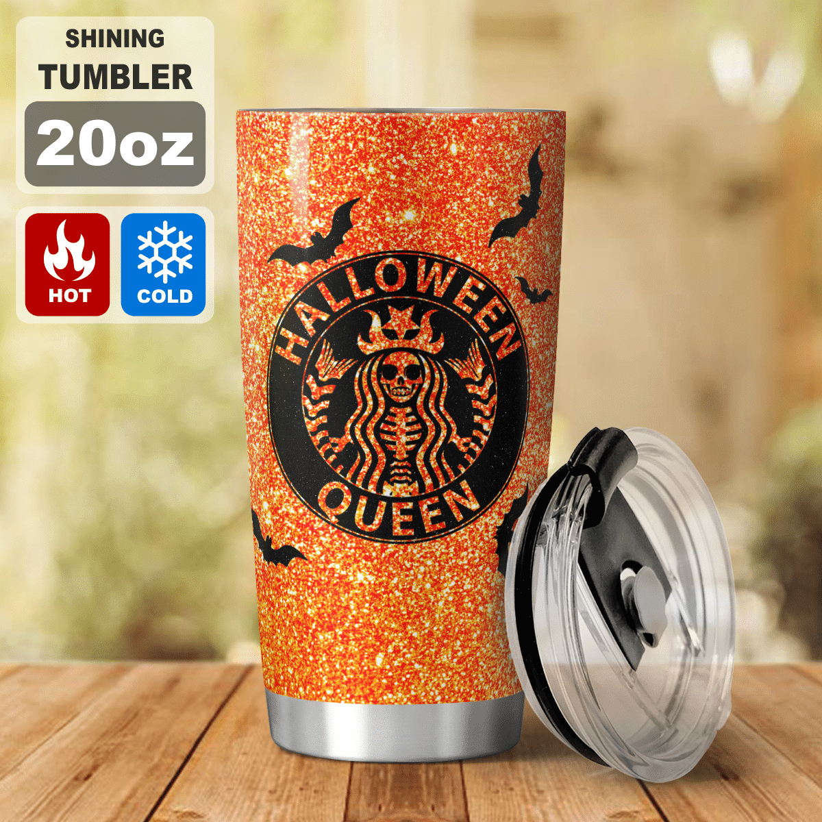 Personalized Halloween Queen Skeleton Tumbler