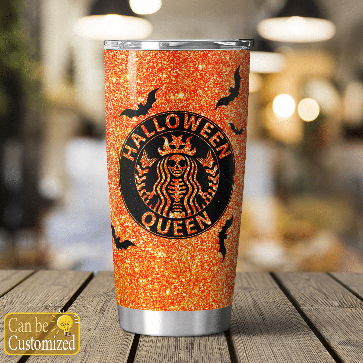 Personalized Halloween Queen Skeleton Tumbler