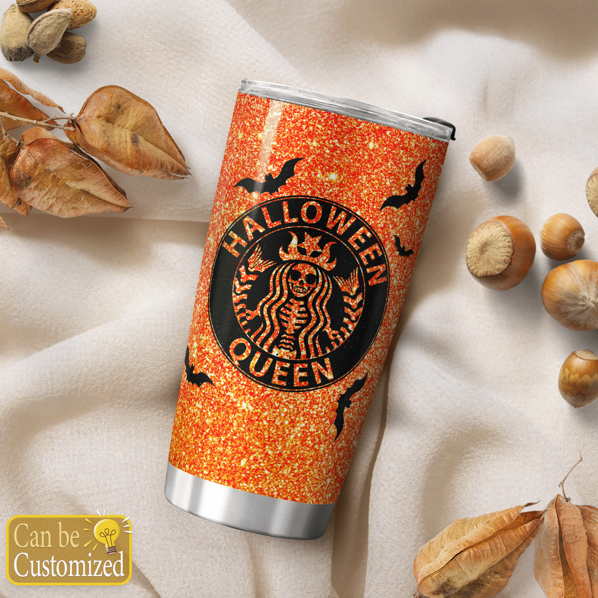 Personalized Halloween Queen Skeleton Tumbler