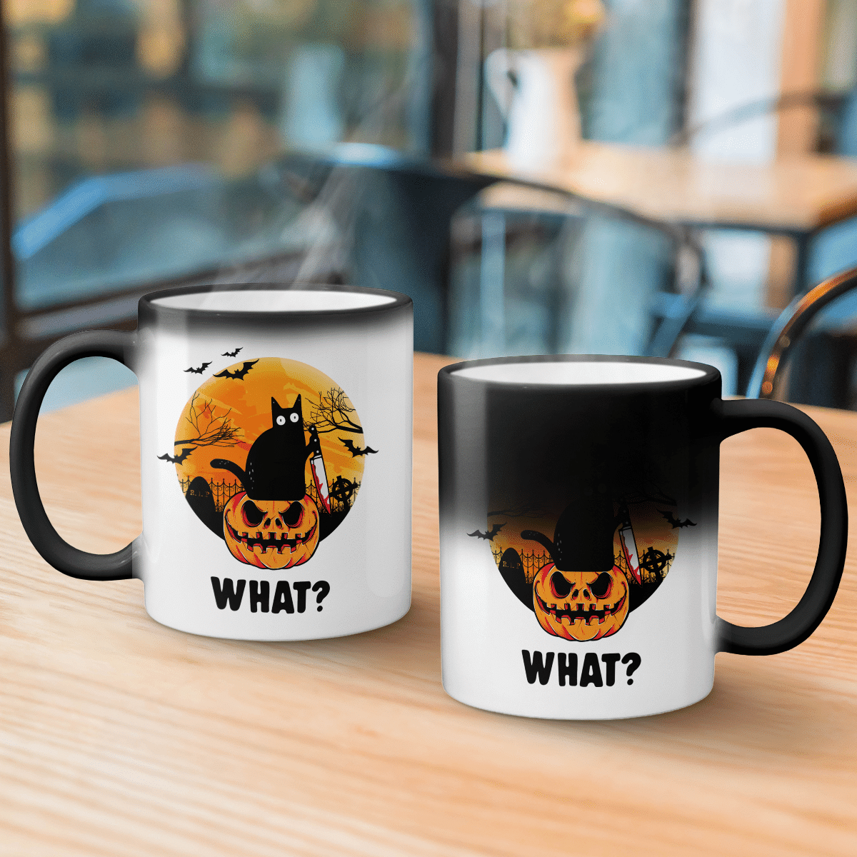 Black Cat Halloween Mug