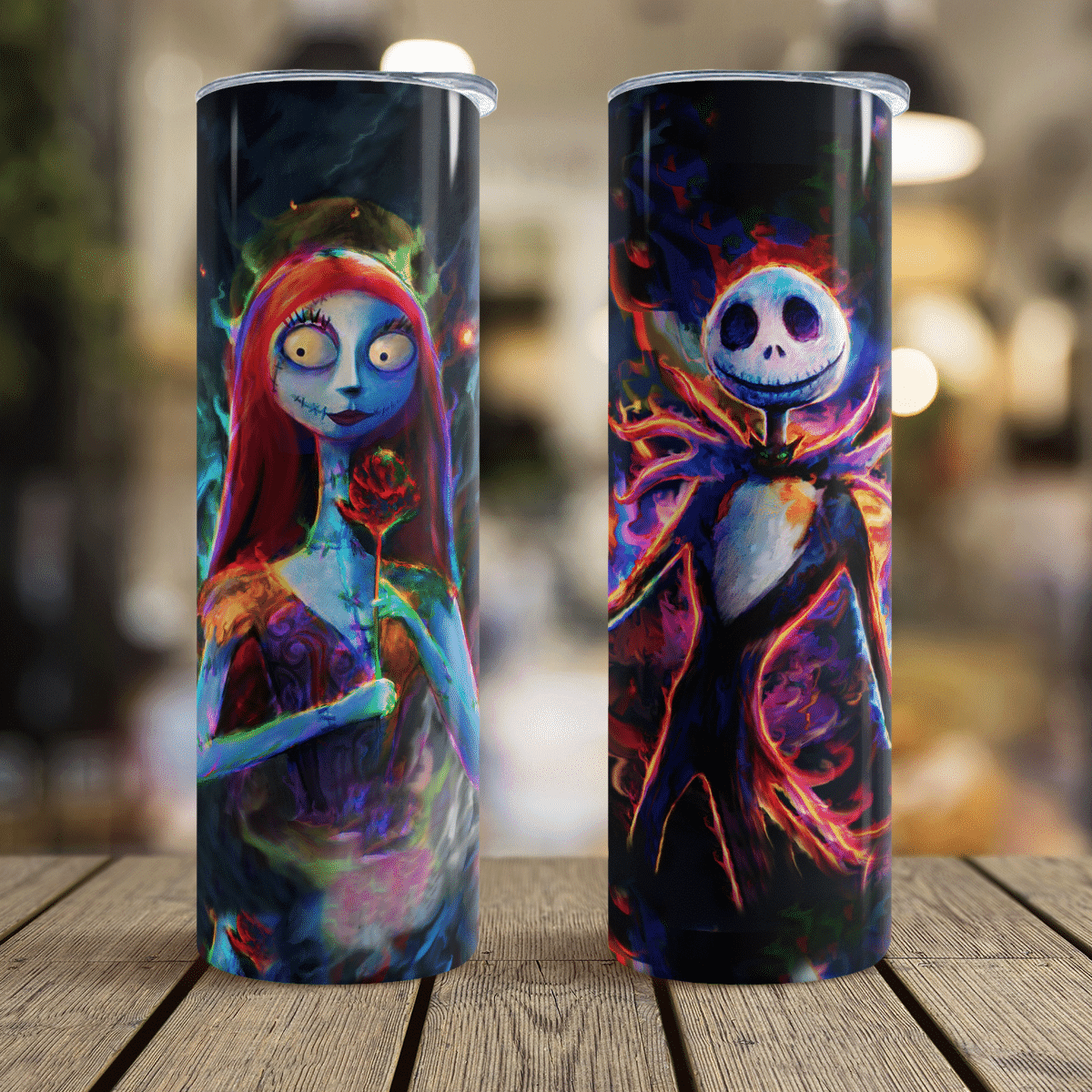 The Nightmare Couple Colorful Skinny Tumbler