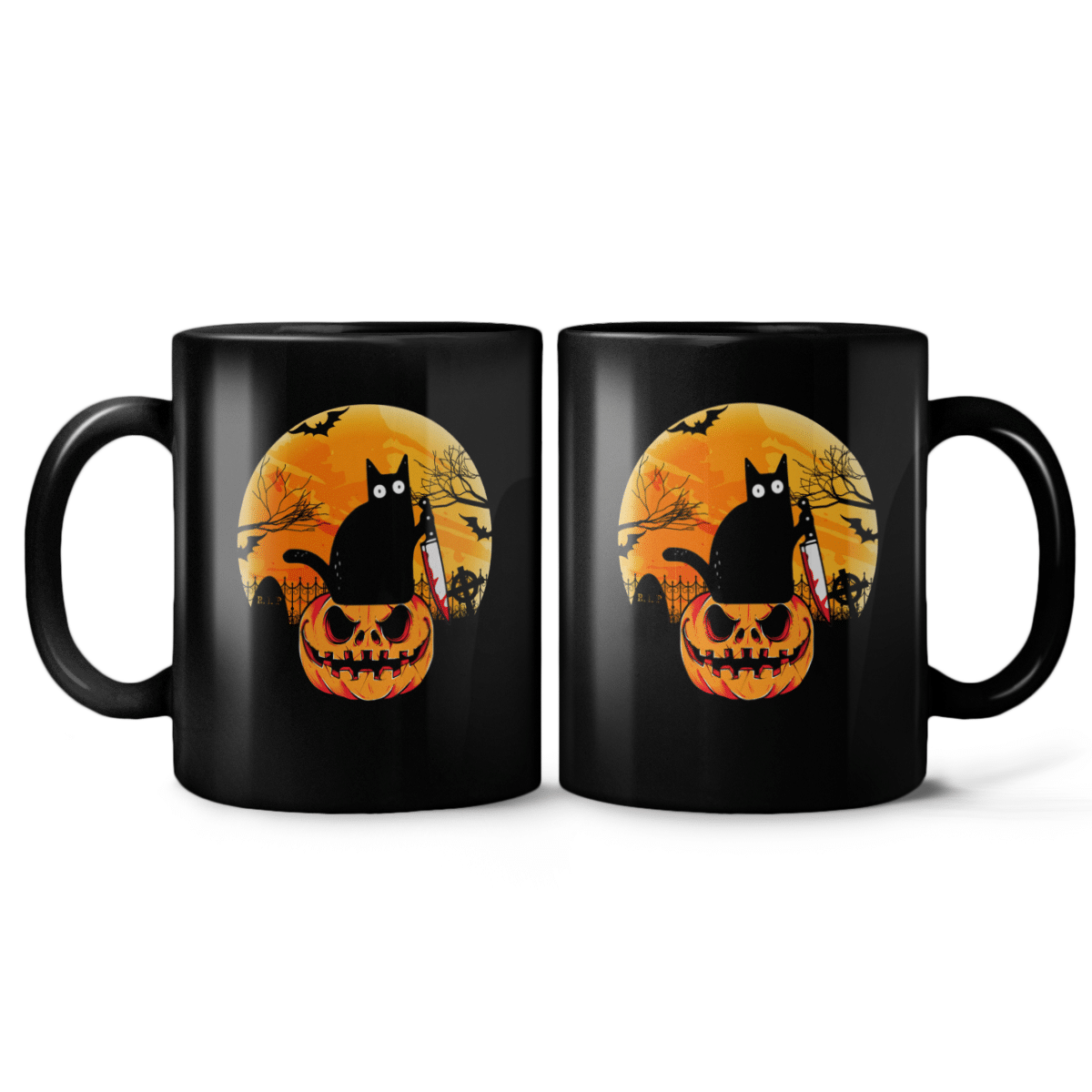 Black Cat Halloween Mug