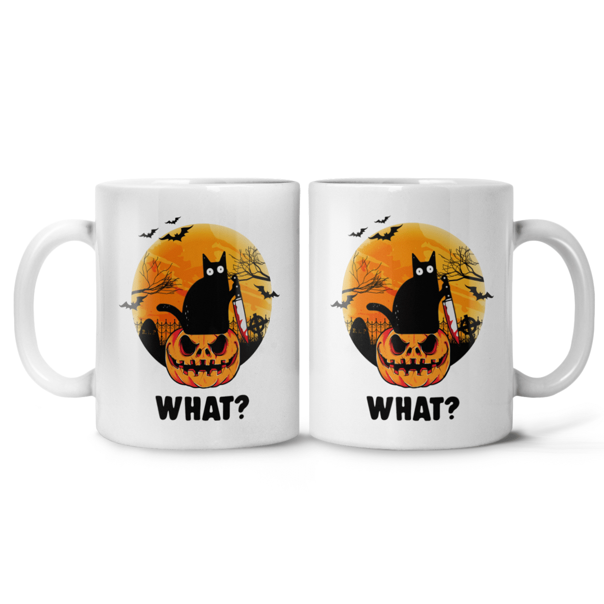 Black Cat Halloween Mug