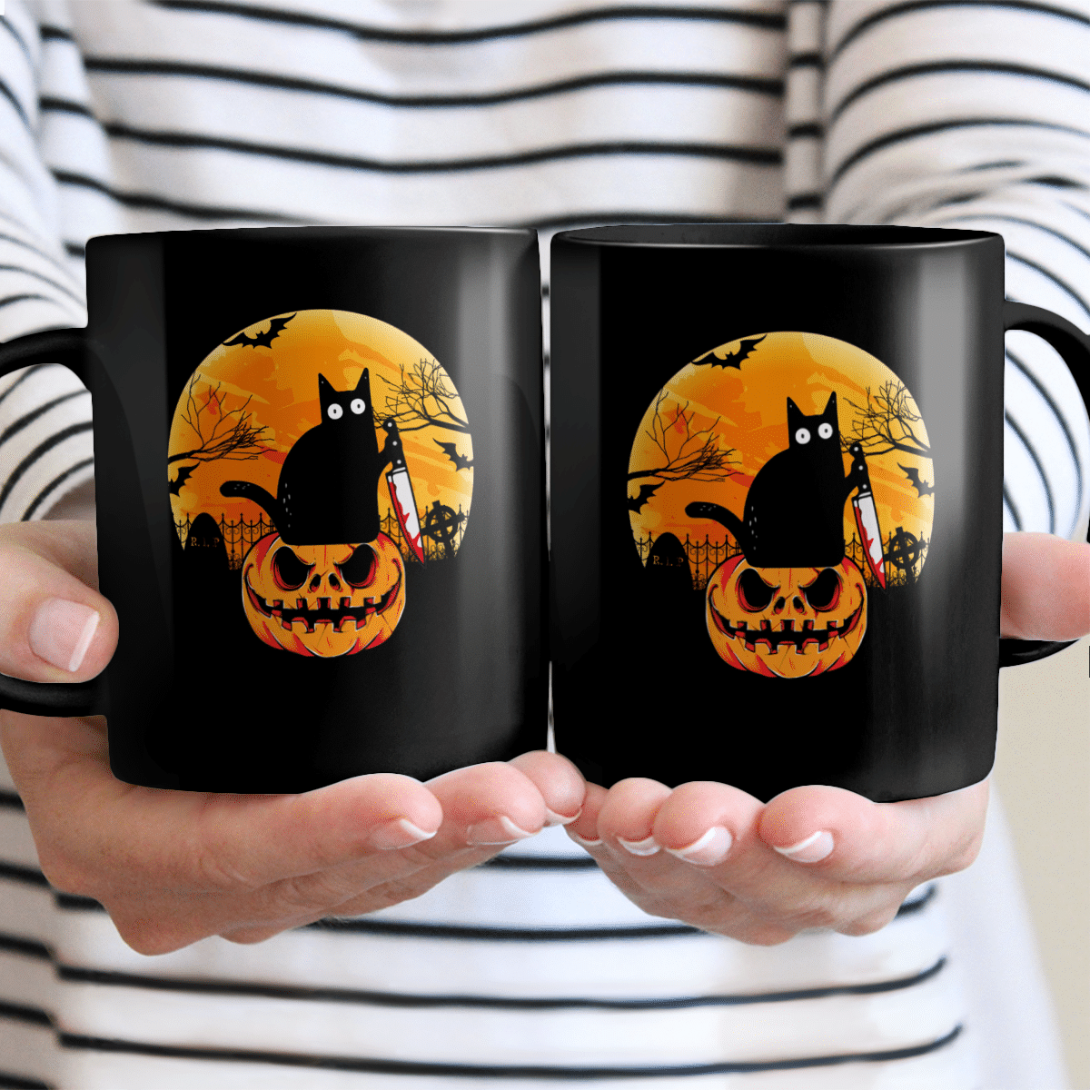 Black Cat Halloween Mug