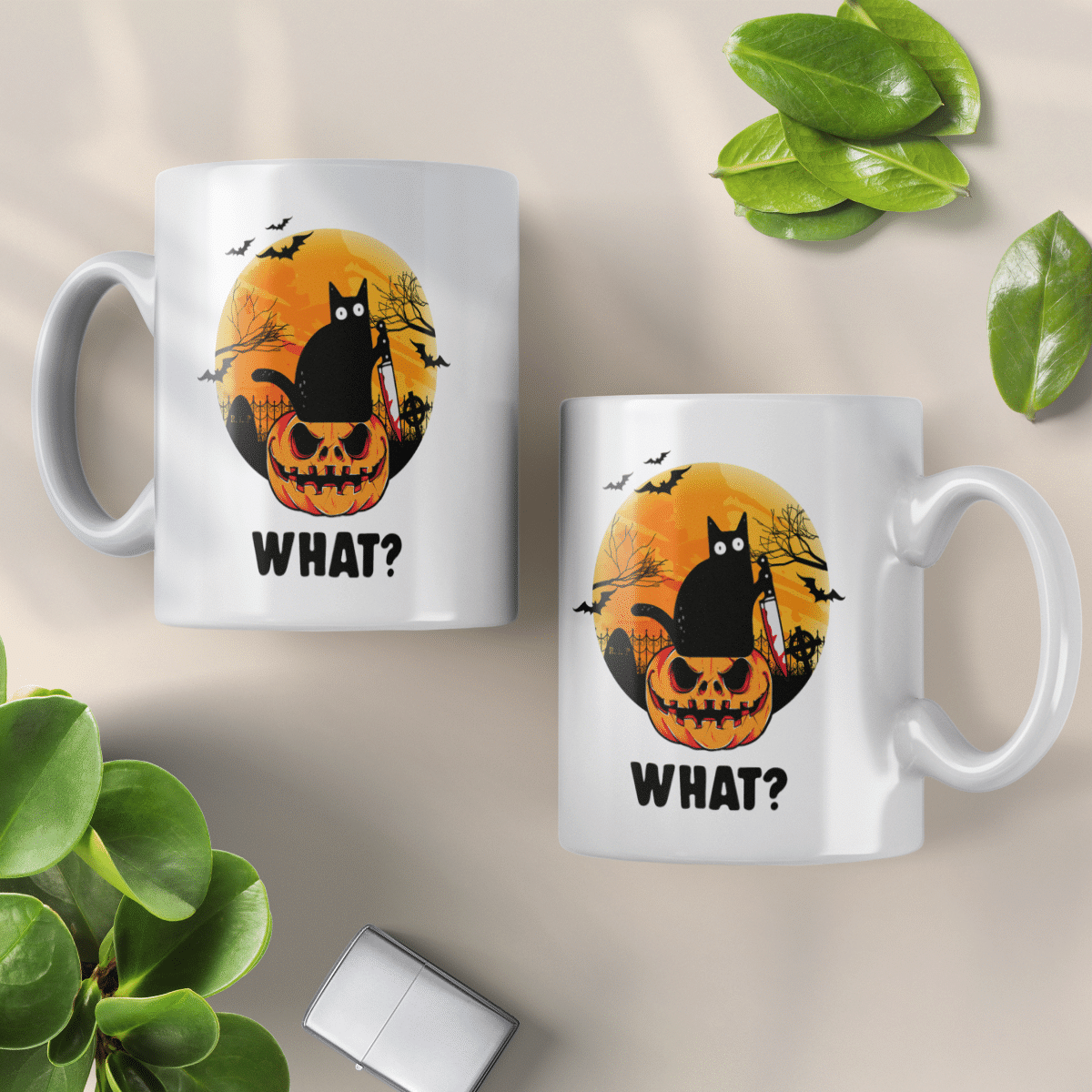 Black Cat Halloween Mug