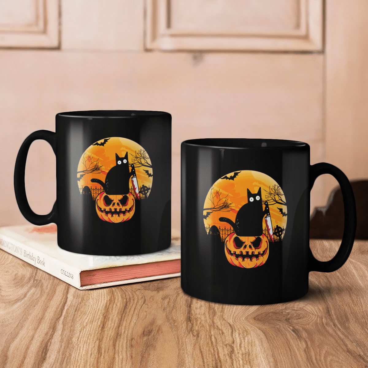 Black Cat Halloween Mug