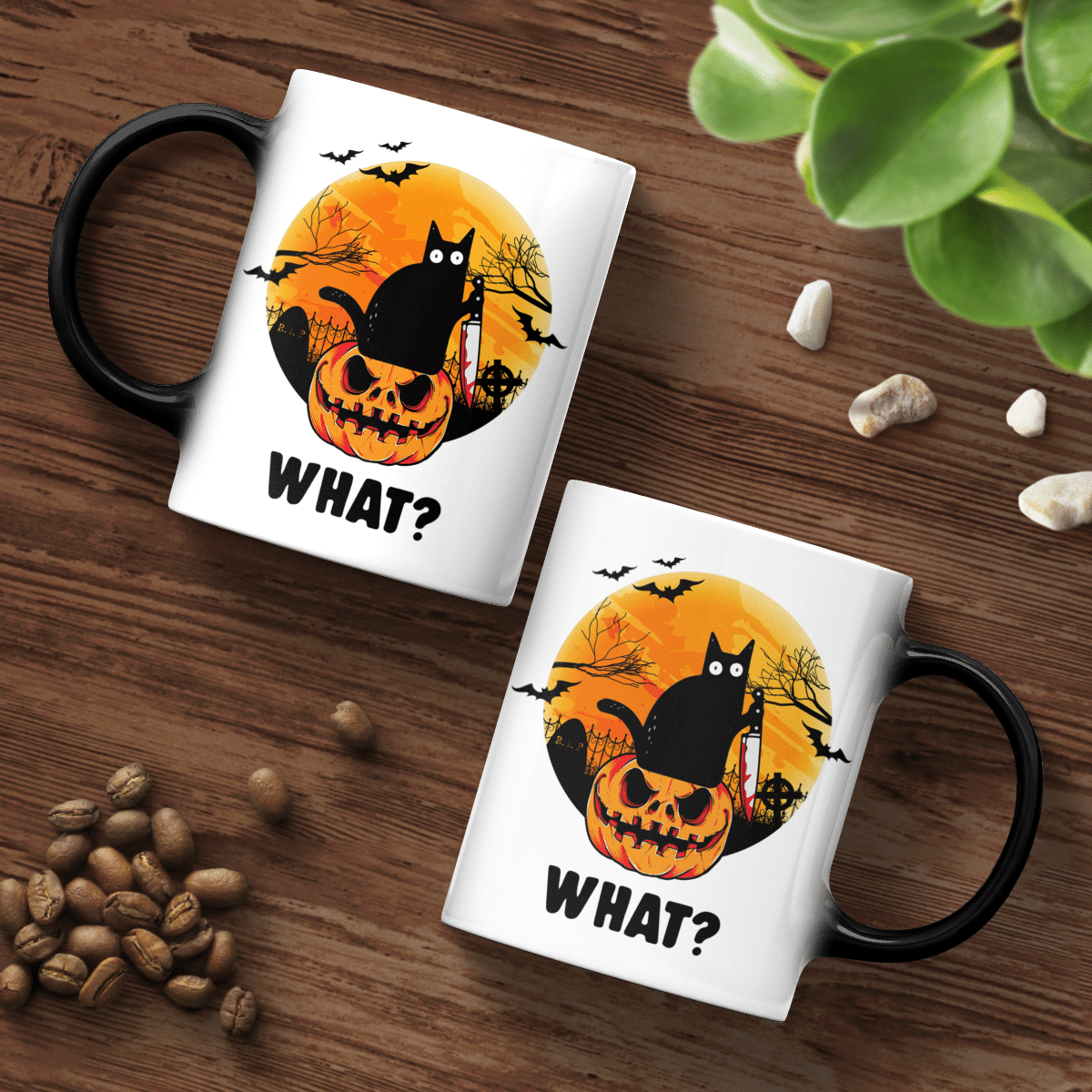 Black Cat Halloween Mug