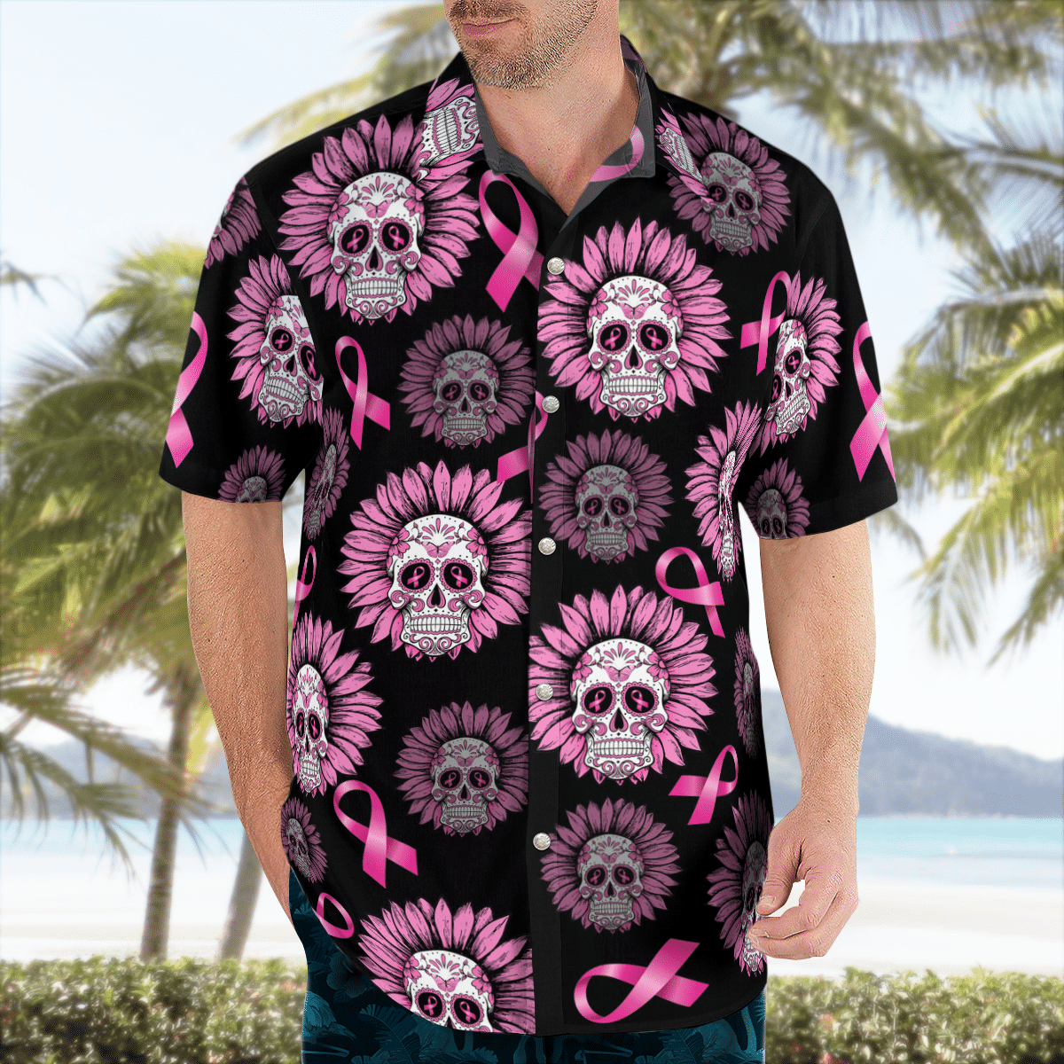 Breast Cancer Awareness Sunflowers Hawaiian Shirt