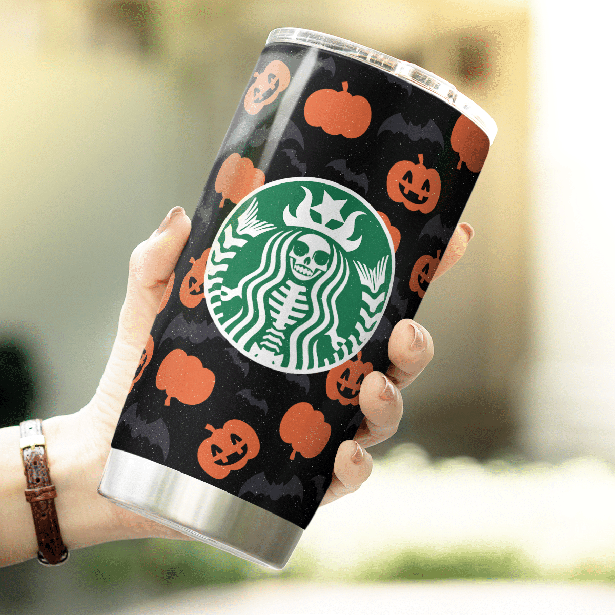 Halloween Pumpkin Black Tumbler