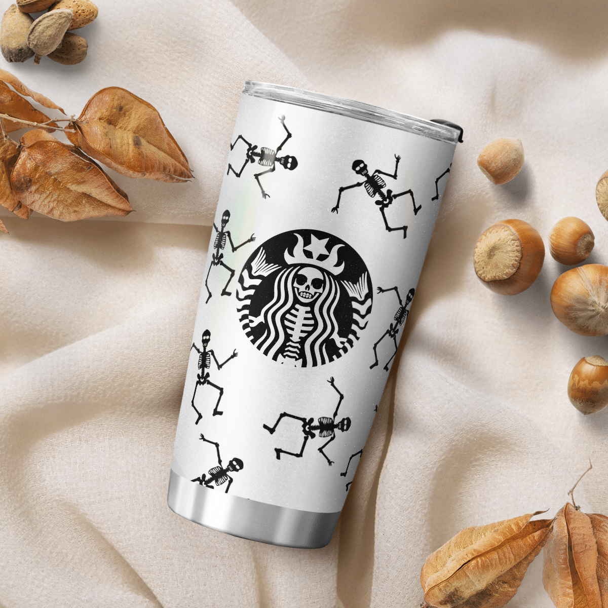 Skeleton Black White Tumbler