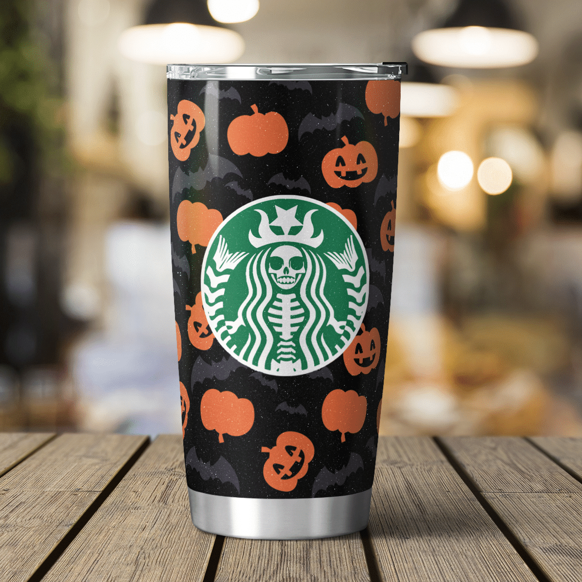 Halloween Pumpkin Black Tumbler