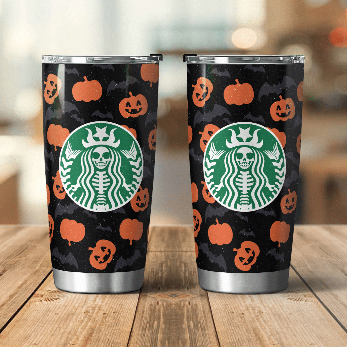 Halloween Pumpkin Black Tumbler