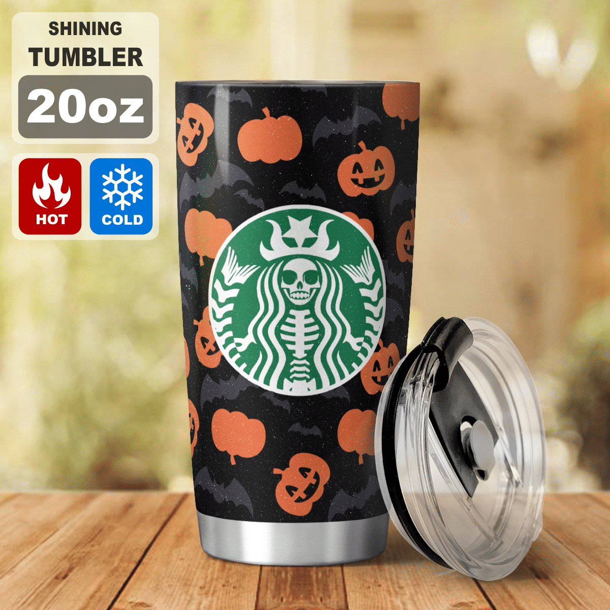 Halloween Pumpkin Black Tumbler