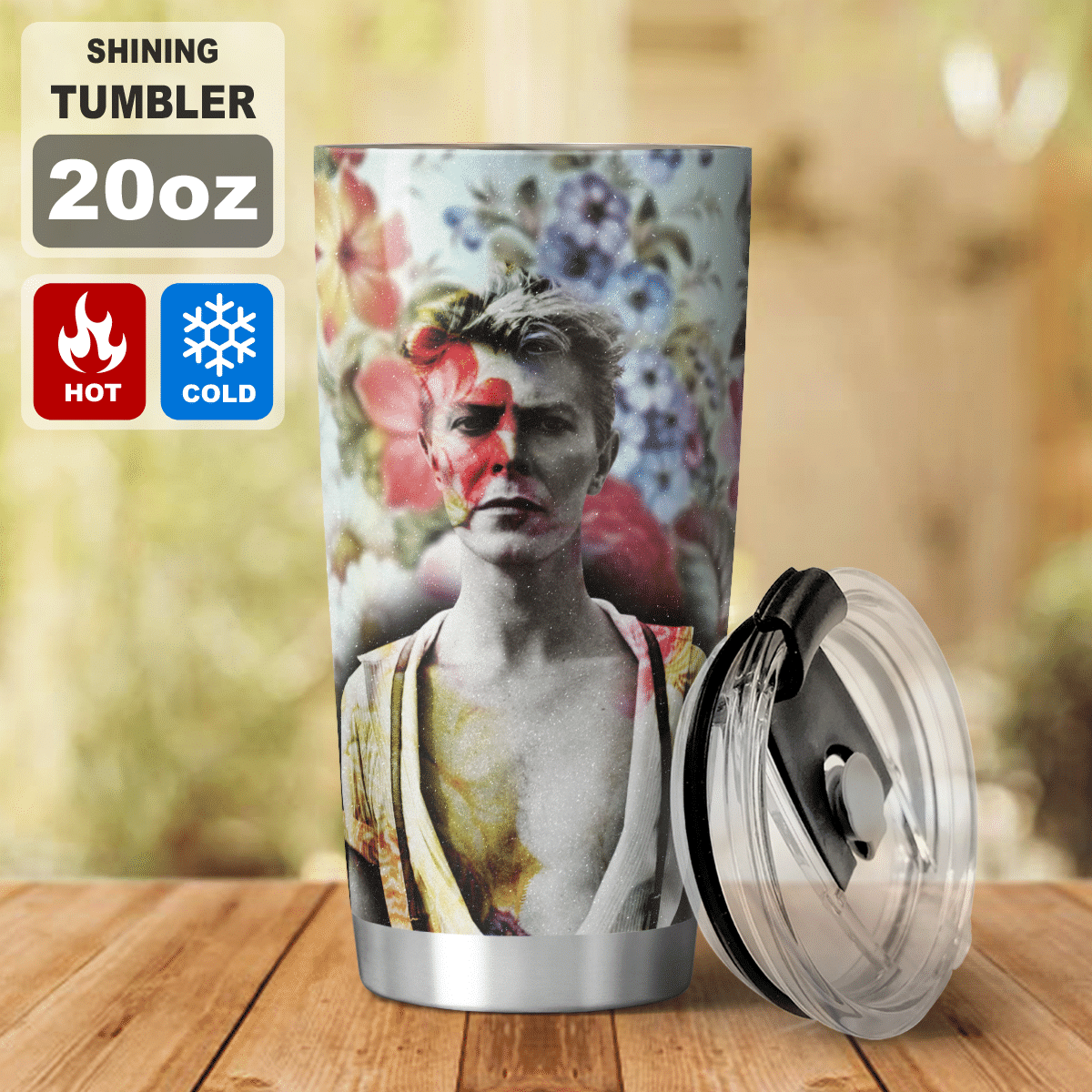 David Bowie Flowers Tumbler