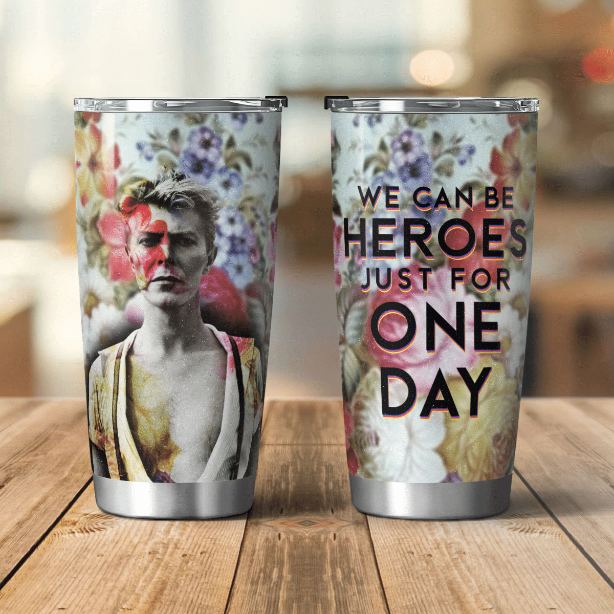 David Bowie Flowers Tumbler