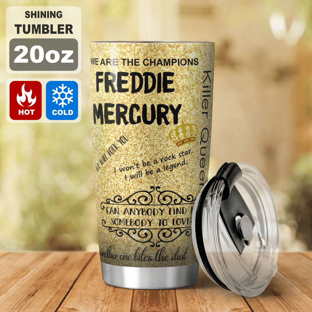 Freddie Mercury Queen Yellow Tumbler