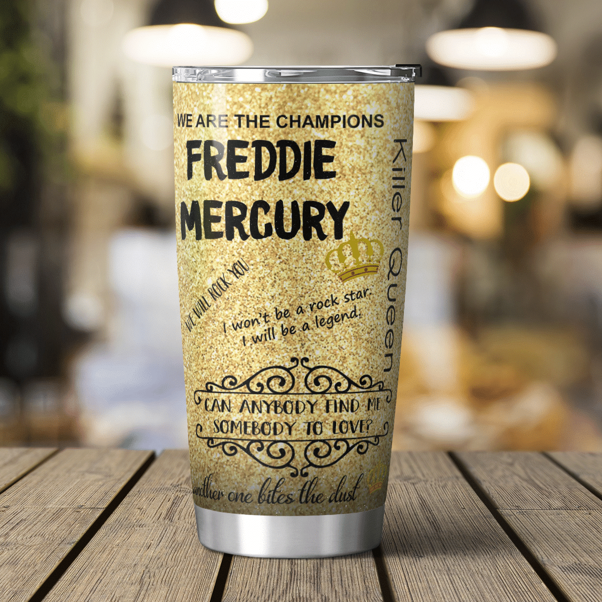 Freddie Mercury Queen Yellow Tumbler