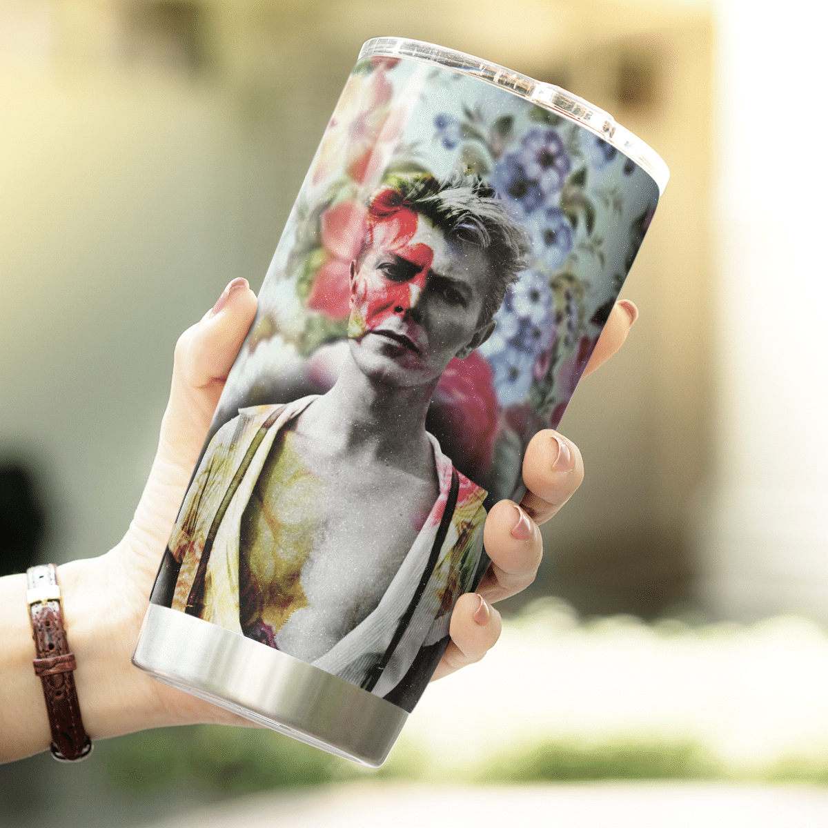 David Bowie Flowers Tumbler