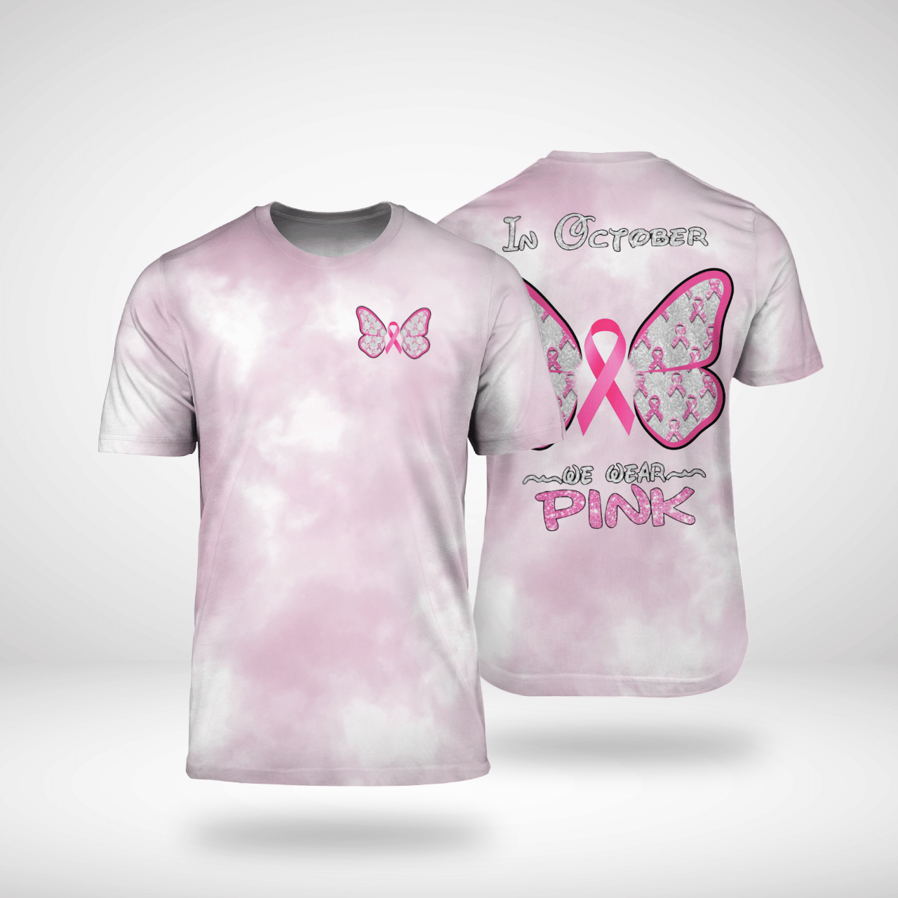 In October We Wear Pink Butterfly - Breast Cancer Awareness