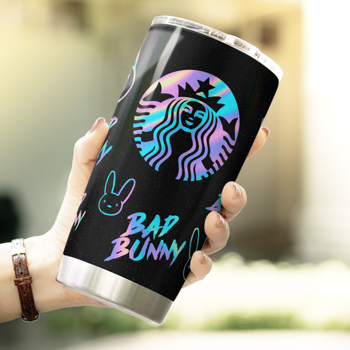 Bad Bunny Matte Black Starbucks Tumbler