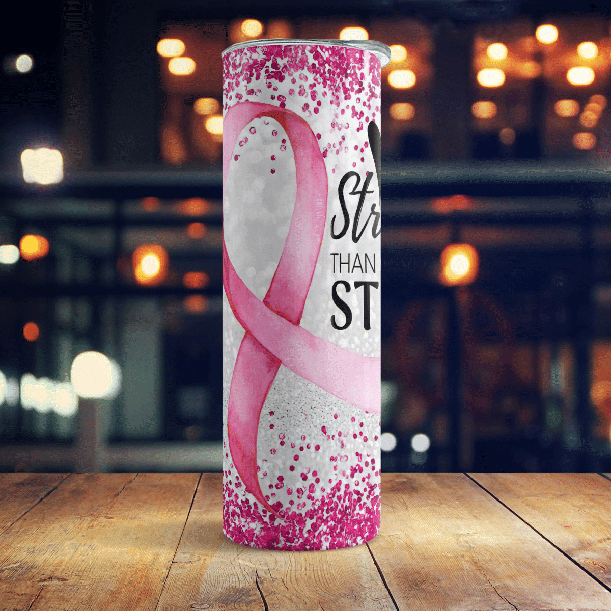 Stronger Than The Storm - Breast Cancer Awareness Tumbler