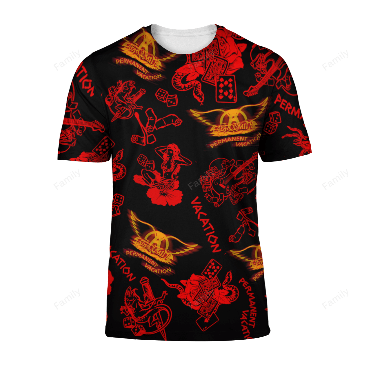 Aerosmith Black Red AOP T-shirt