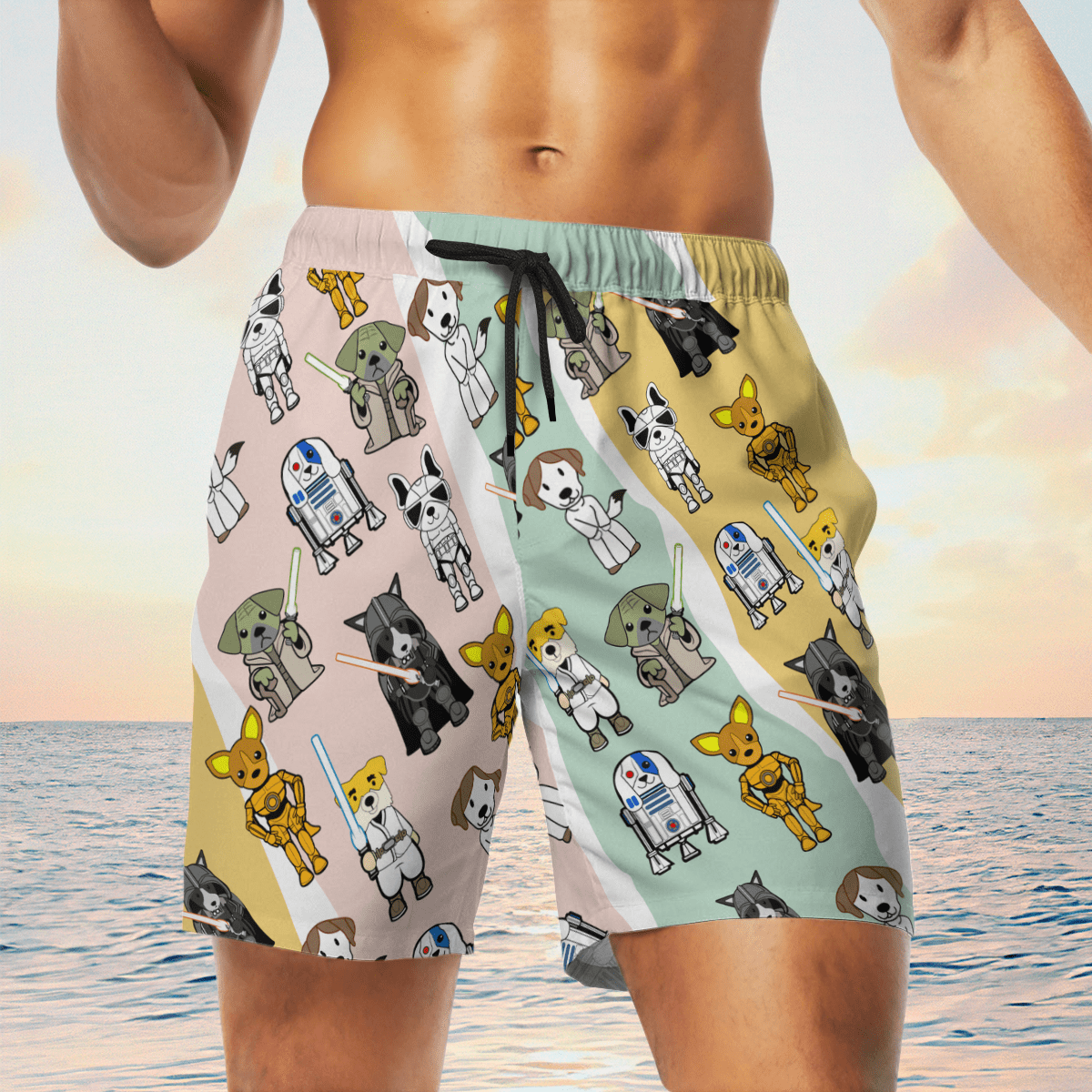 Cute Star Dogs Beach Shorts