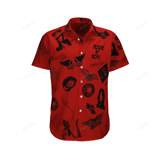 Aerosmith Black Red Hawaiian Shirt