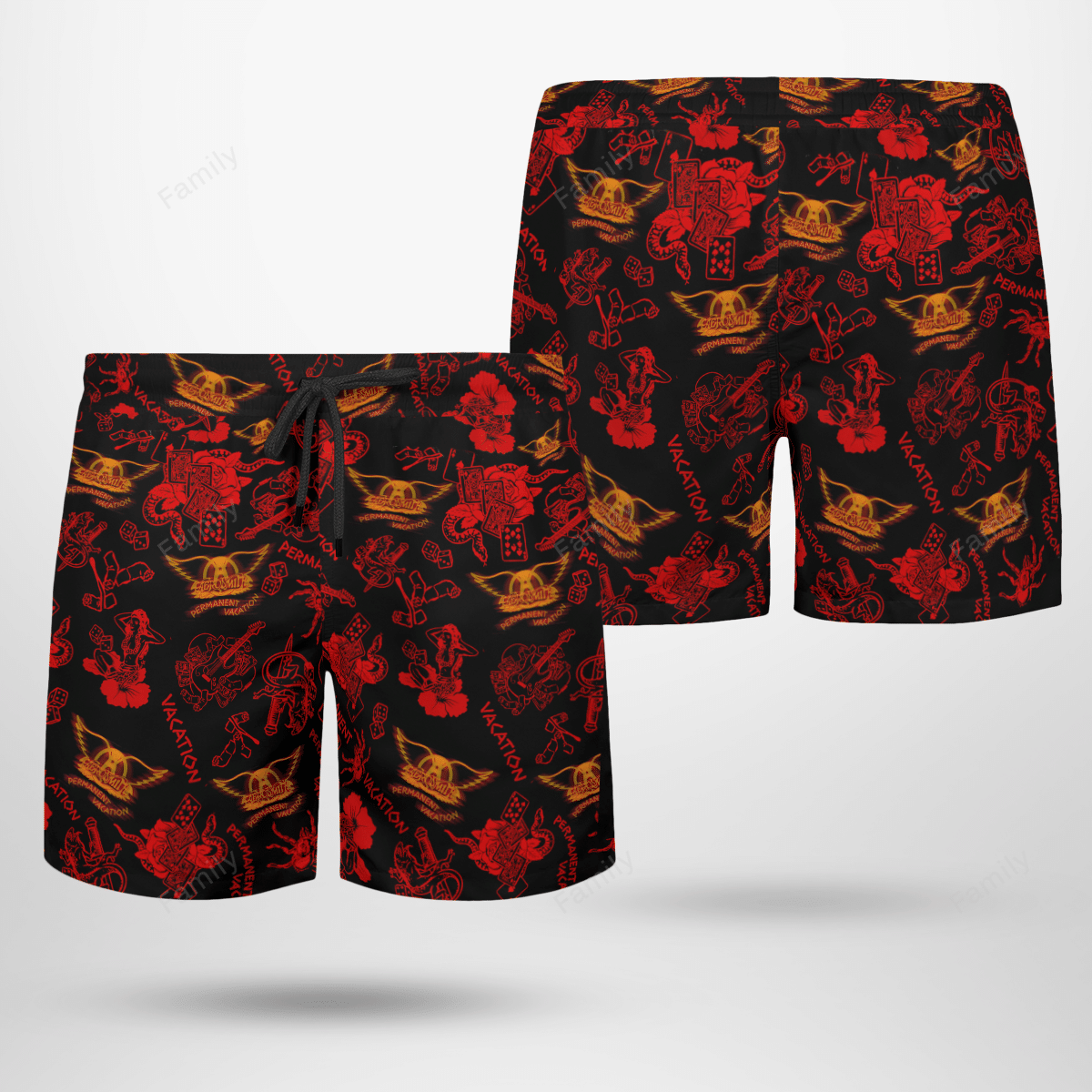 Aerosmith Fashion Hawaiian Shirt & Beach Shorts