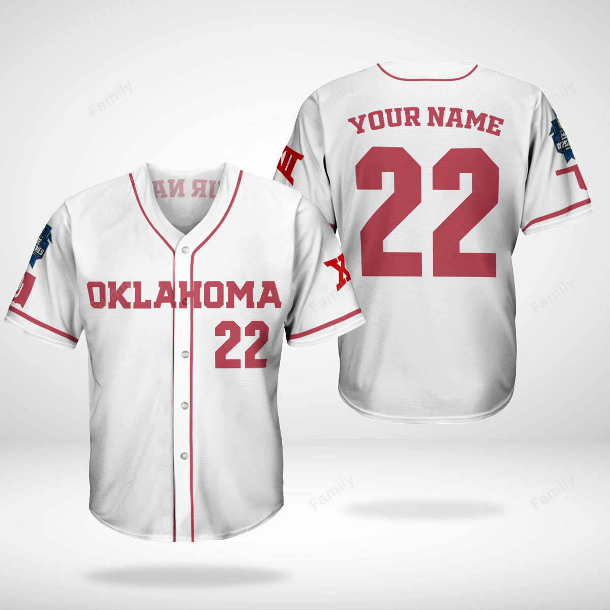 Personalized Oklahoma White Jersey