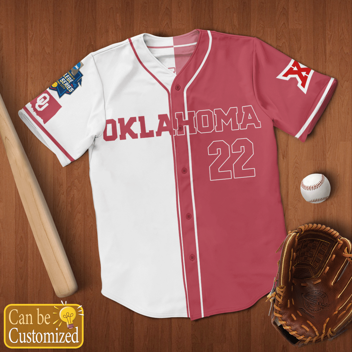 Personalized Oklahoma White Red Jersey