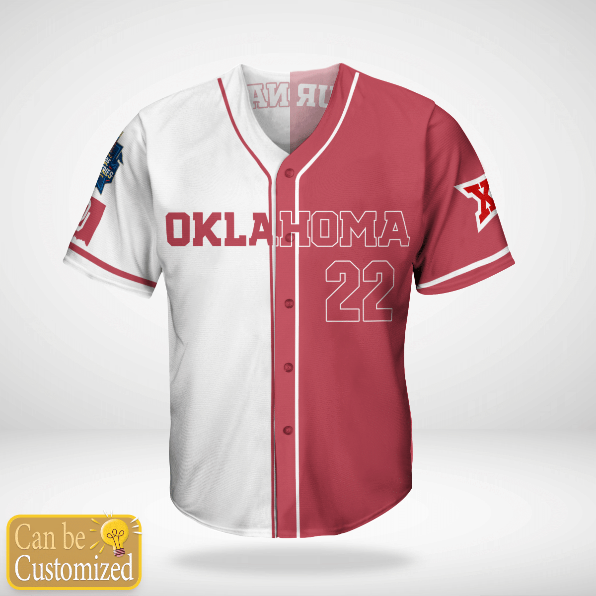 Personalized Oklahoma White Red Jersey