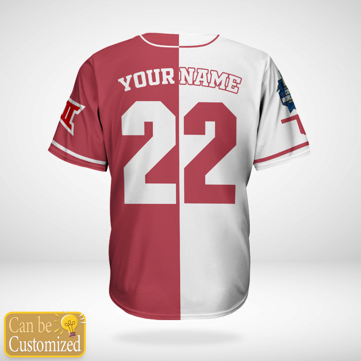 Personalized Oklahoma White Red Jersey