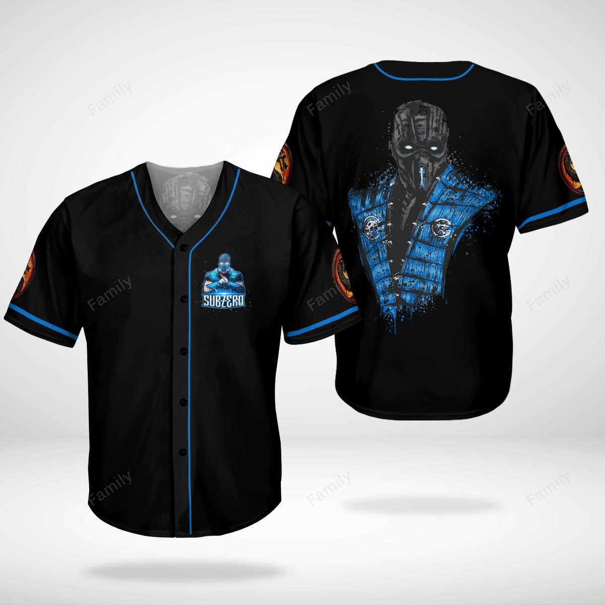 Sub Zero Mortal Kombat AOP Baseball Jersey