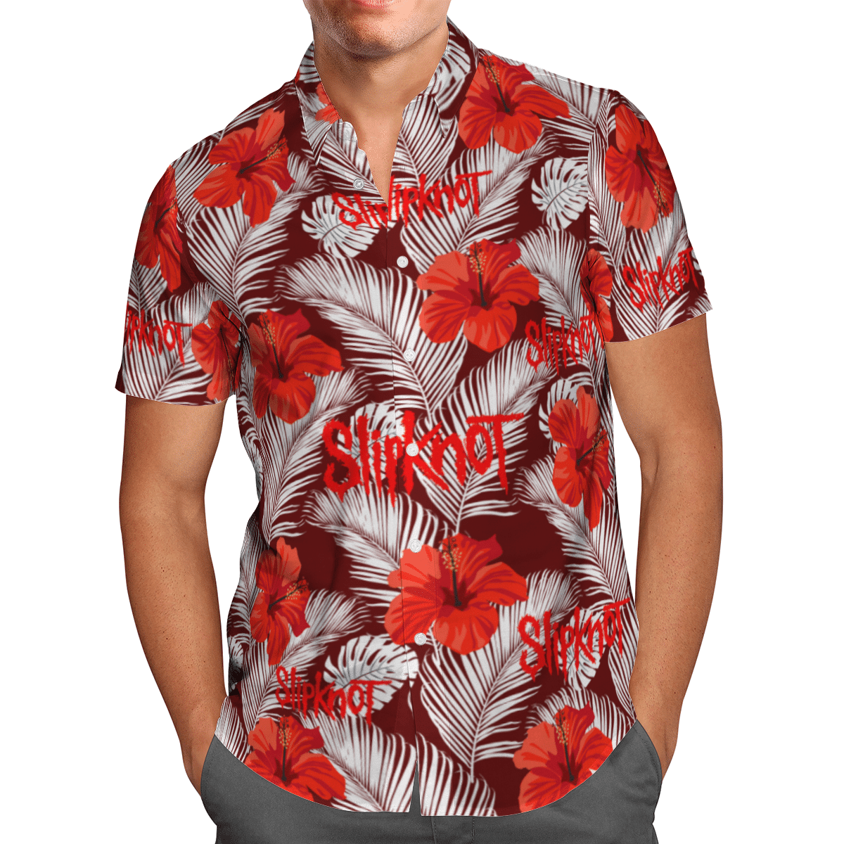 Slipknot Fashion Red Hawaiian Shirt