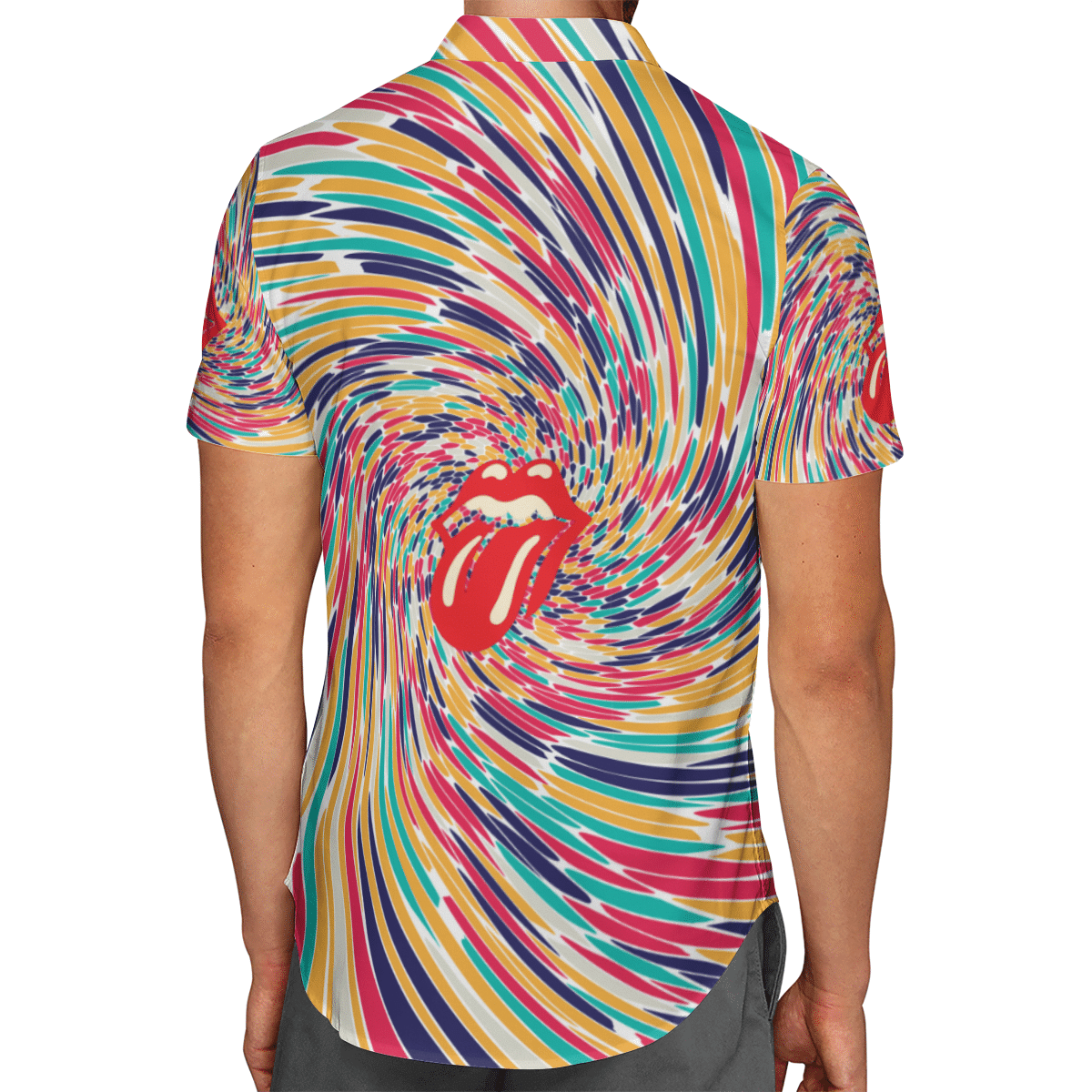 The Rolling Stones Swirl AOP Hawaiian Shirt