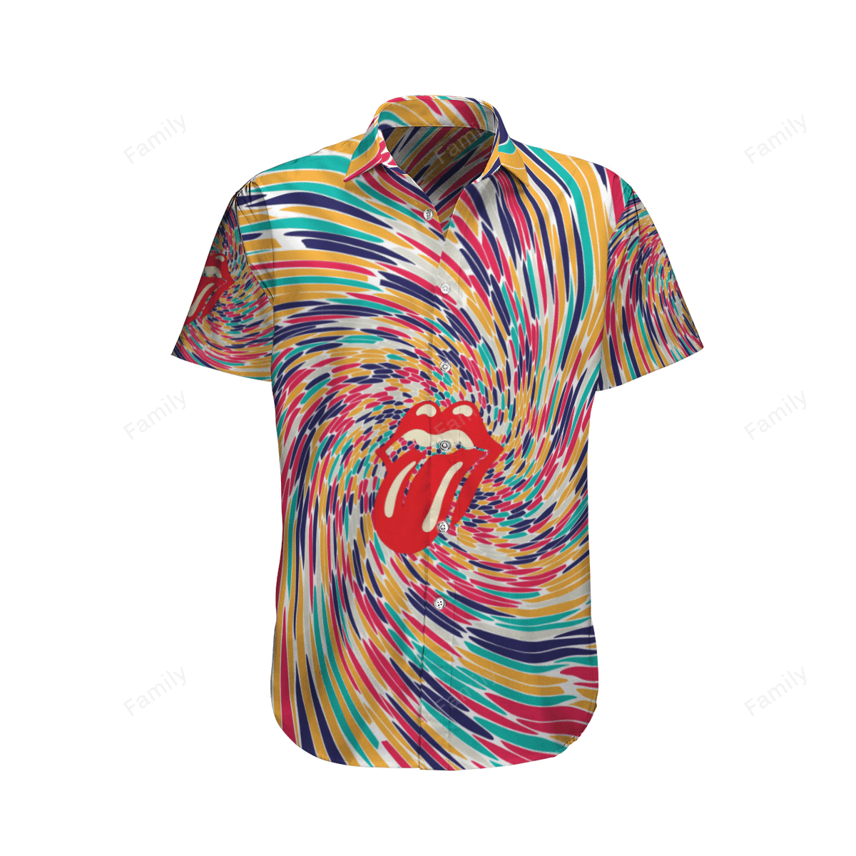 The Rolling Stones Swirl AOP Hawaiian Shirt