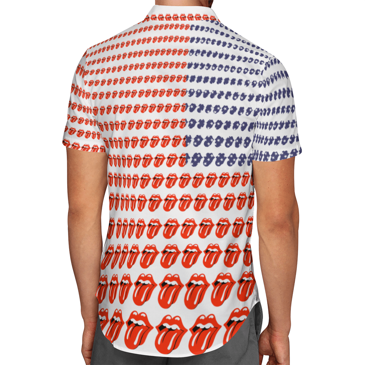The Rolling Stones America Flag AOP Hawaiian Shirt