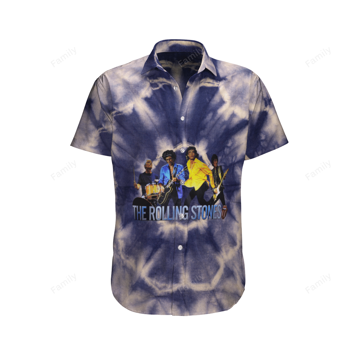 The Rolling Stones Tiedye AOP Hawaiian Shirt