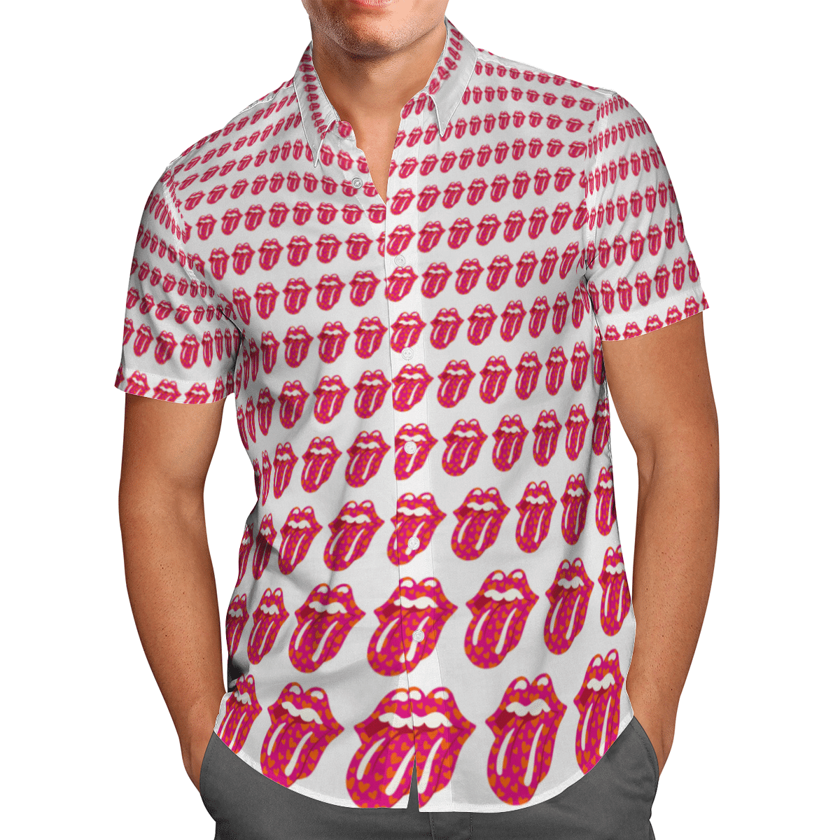 The Rolling Stones Heart Hawaiian Shirt